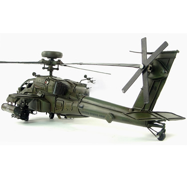 2021 Popular Hot Sale 1978 Apache Armed Helicopter Antique Crafts Decoration bar Cyber Cafe Iron Sheet Military Aircraft Model