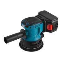 Lijadora Orbital Eléctrica Inalámbrica de 125 mm (5 Pulgadas) con Batería de Iones de Litio Recargable, Herramienta Eléctrica para Pulir y Lijar Madera