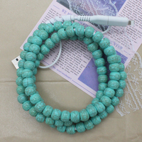 Câble de charge USB-A vers Type-C à motif turquoise perlé, fait main, décoratif, pour téléphone