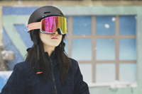 HUBO 47 Lunettes de ski et de snowboard cylindriques à la mode, durables, en mousse multicouche, anti-buée, sans monture, sangle réglable pour l'hiver