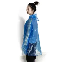 Rain Wear Factory Direct Disposable Waterproof Plastic Raincoat PE Disposable Hooded Rain Wear Unisex Plastic Rain Coat