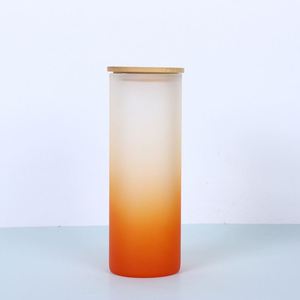 Gobelet Sublimation Vierge en Verre Dépoli 25oz avec Couvercle en Bambou et Paille, Motif Ours, Personnalisable pour l'Été - Product Image 6