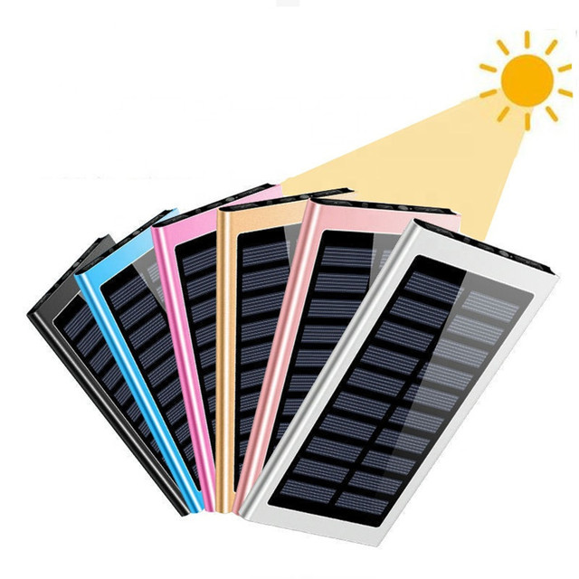 Ultra Thin Solar Power Bank 20000mah 10000mah USB Solar Panel for Phones USB Portable Charger