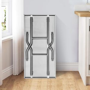 โต๊ะ<span class=keywords><strong>ทำงาน</strong></span>สแตนเลสพับได้สำหรับงานหนัก พร้อมชั้นวางสองชั้น สำหรับเตรียมอาหารในครัวร้านอาหารและงานจัดเลี้ยง - Product Image 4