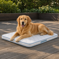 Hundebett für den Garten mit Sonnenuntergang-Design, Gestepptem Obermaterial, Stabilem Stützrahmen und Rutschfester Basis, Outdoor-Kissen für Große Hunde