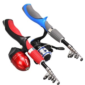 Usine <span class=keywords><strong>pas</strong></span> <span class=keywords><strong>cher</strong></span> 1.2m 1.4m coulée canne à pêche télescopique et moulinet de spinning combo ensemble d'engins pour enfants débutants - Product Image 2