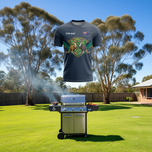 T-shirt personalizzata per il Giorno dell'Australia con icona canguro e barbecue, regalo per il 26 gennaio - Product Image 3