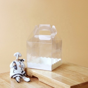 Boîte à gâteau transparente de 6 pouces, portable, de haute qualité, luxueuse, pour mariage, anniversaire, fête, respectueuse de l'environnement, recyclable, en PET - Product Image 1
