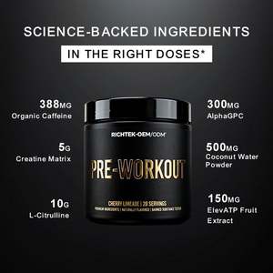 Complément énergétique pour la nutrition sportive, poudre complexe pré-entraînement, <span class=keywords><strong>musculation</strong></span>, compléments de fitness, caféine, soutien musculaire, sans sucre - Product Image 3