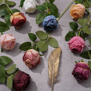 JX-01 maison jardin décor longue tige bricolage soie <span class=keywords><strong>faux</strong></span> unique Bouquet Floral multicolore en plastique artificielle Rose fleur - Product Image 2