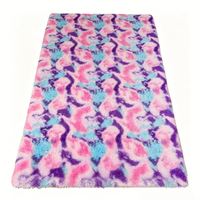Tapis épais en velours et laine, à dégradé tie-dye spectaculaire, lavable, pour salon, table basse, chambre à coucher, style nordique