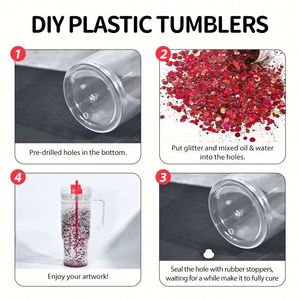 Custom Double Wall Leak-Proof Bpa Free <b>Plastic</b> Mug Travel Tumbler Reusable Lid 40Oz Snow Globe Anc Handle <b>Straw</b> Type - Product Image 4