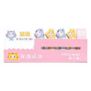 Diy Reusable Cute Custom Gift Set Index Tabs Kawaii Animal Promotional Sticky Notes for School Office