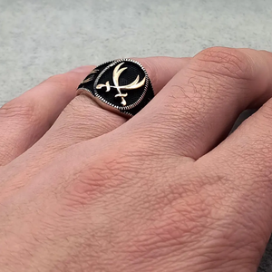 Anello spada Zulfiqar ottomano in acciaio inossidabile personalizzazione all'ingrosso gioielli islamico dito - Product Image 1