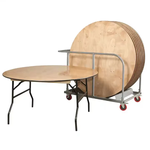 Table ronde en bois pour événements de mariage, vente en gros, table pliante pour fêtes et cuisine - Product Image 6