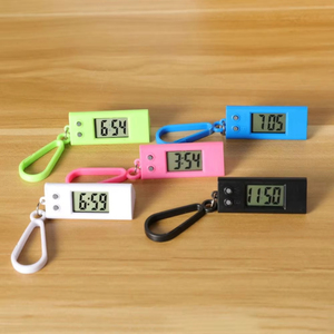 Llavero Electrónico de Plástico Rectangular al por Mayor con Reloj, Hebilla Anticaída, Pequeño, Silencioso, Mini LED Digital, para Mochila, con Batería - Product Image 4