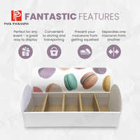 Boîte d'emballage rigide en papier alimentaire écologique haut de gamme personnalisée pour macarons avec design recyclable