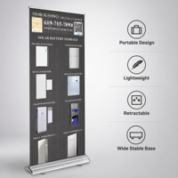 Supports de bannières enroulables en PVC personnalisés multi-tailles, livraison rapide, affichage publicitaire portable, sac de transport, salon professionnel