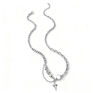 Collar con Colgante de Cruz de Acero de Titanio Estilo Hiphop, Diseño Personalizado, Collar para Hombre, Joyería al por Mayor, Tendencia de Moda - Product Image 5