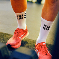 FREE DESIGN & MOCK-UP Chaussette athlétique de course à pied avec coussin personnalisé Chaussette de course de haute qualité résistante à l'usure Chaussettes de course unisexes pour le sport