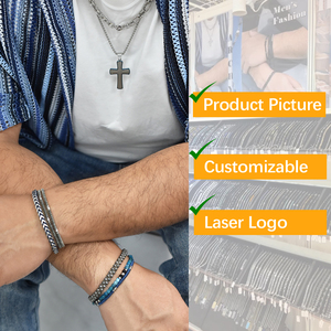 Мужской Регулируемый набор для браслетов ручной работы Плетеные бусины из нержавеющей стали с золотым покрытием очарование черепа подарочные украшения - Product Image 4