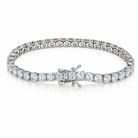 Bracelet Tennis en Moissanite D VVS en Gros, Plusieurs Tailles 2mm-5mm, Double Fermoir de Sécurité pour Hommes et Femmes