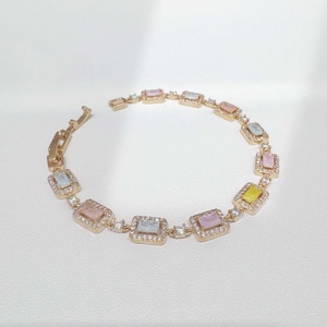 custom plata 925 <b>Silver</b> Marquise Cut party Tennis <b>Bracelet</b> Women Romantic Flower Design Claw Setting colorful zircon <b>bracelets</b> - Product Image 4