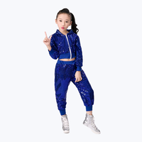 Trajes de Baile de Jazz para Niños, Ropa Brillante con Lentejuelas para Actuaciones de Hip-hop, Conjunto de Top y Pantalones para Niños y Niñas
