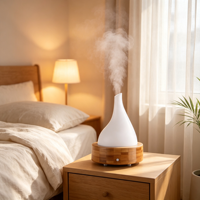 Diffuseur d'arômes ultrasonique, machine à parfum aux huiles essentielles avec lumière nocturne colorée, humidificateur d'aromathérapie de bureau pour la maison