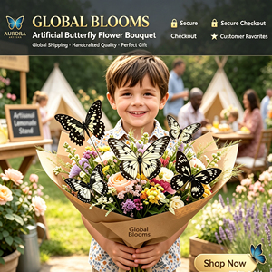 Juego de 12 adornos decorativos para jardín con forma de mariposas <span class=keywords><strong>Papilio</strong></span> helenus y <span class=keywords><strong>Papilio</strong></span> lochius. - Product Image 1
