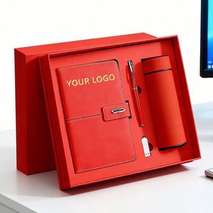Custom Business Luxury Gift Box Customizable PU Leather A5 <b>Notebook</b> Gift <b>Set</b> Pen Thermal Mug and USB <b>Notebook</b> for Gift - Product Image 1