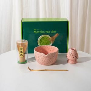 Juego de Matcha de Cerámica con Tazón de Porcelana, Batidor de Bambú y Cuchara Verde, Herramienta para Café y Té, en Stock - Product Image 3