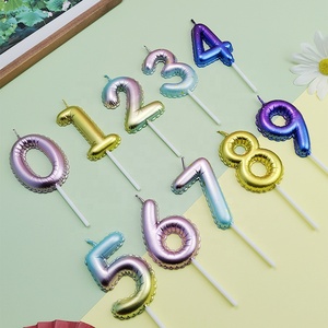カラフルなバルーン番号キャンドル誕生日キャンドルケーキキャンドルデコレーション0-9 - Product Image 3