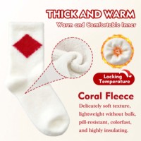 Chaussettes d'intérieur pour femmes en polaire corail blanc, super douces, épaisses, thermiques, respirantes, confortables, pour dormir, hiver, maison, sol