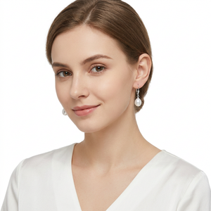 <span class=keywords><strong>Orecchini</strong></span> a Clip in Argento Sterling 925 Nuovo Design con <span class=keywords><strong>Perle</strong></span> <span class=keywords><strong>d</strong></span>'<span class=keywords><strong>Acqua</strong></span> <span class=keywords><strong>Dolce</strong></span> Naturali Coltivate - Product Image 2