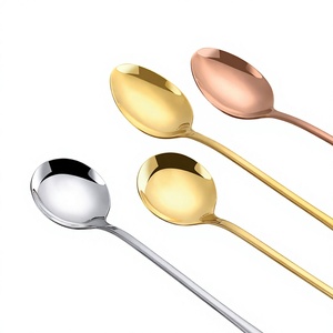 ชุดช้อนไทเทเนียมเคลือบทองหลากสี ช้อนสแตนเลสด้ามยาว ชุดช้อนชา กาแฟ ไอศกรีม - Product Image 2