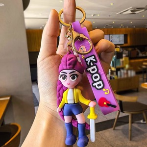 Toptan Kpop Figür <span class=keywords><strong>3D</strong></span> PVC Çift Taraflı Desenli Karikatür Anahtarlık Anime Anahtar Aksesuarı - Product Image 5