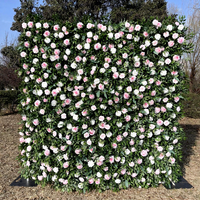 Panneaux de décoration murale de mariage en fleurs de rose blanche de haute qualité, mur de fleurs artificielles pour la décoration de mariage