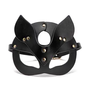 Sexy di Cuoio DELL'UNITÀ di elaborazione di Volpe Maschera Per Le Donne BDSM Fetish F Club Mascherine Del Partito Catwoman Cosplay Maschera