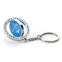 Porte-clés flottant en métal souvenir personnalisé avec rotation rotative et logo en métal Porte-clés imprimé époxy en alliage d'acier inoxydable et d'argent