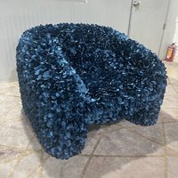 Fauteuil de salon rond irrégulier, artistique et créatif, design unique, rembourré en éponge, revêtement en tissu