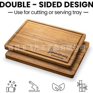 Bamboo Cutting Board 40.6x28cm Laser Engraved Cheese Serving Tray Rectangle Multifunction Kitchen Chopping <b>Block</b> - Product Image 5