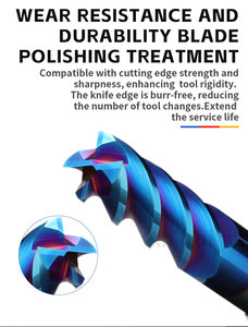 HRC65 carbure 4 cannelures 8mm 10mm carbure de tungstène solide CNC fraise outil de coupe routeur peu acier - Product Image 5