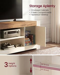 <span class=keywords><strong>Meuble</strong></span> <span class=keywords><strong>TV</strong></span> style farmhouse de 58 pouces avec 2 armoires <span class=keywords><strong>et</strong></span> étagères ouvertes, 3 options de hauteur, convient aux téléviseurs jusqu'à 65 pouces <span class=keywords><strong>et</strong></span> capacité de charge supérieure de 300 livres. - Product Image 4