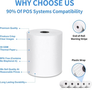 Promozione non facile da sbiadire rotoli di carta termica senza inchiostro richiesto rotoli di carta termica per i biglietti del supermercato - Product Image 5