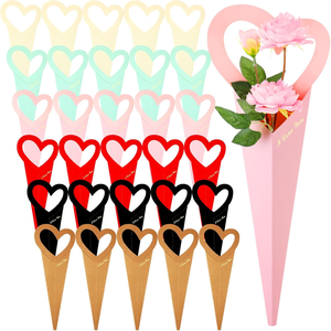 Ramo de flores Bolsas Caja de corazón Mangas de una sola rosa <span class=keywords><strong>Arreglos</strong></span> <span class=keywords><strong>florales</strong></span> Papel de regalo Floristería Suministros de embalaje de regalo - Product Image 1