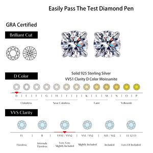 Pendientes Magnéticos Minimalistas de Plata de Ley 925 con Baño de Rodio y Moissanita de 1 Quilate con Engaste de Garra Sencillo para Orejas Sin Perforar - Product Image 4