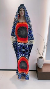 Robe d'été africaine Dashiki ample à motif géométrique avec strass, taille plus, en coton imprimé pour femme, style Boubou Femme, ODM&OEM Kanga Clothing - Product Image 3