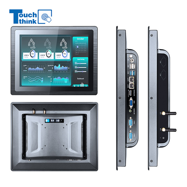 Full HD Dual LAN Fanless Ultra-Slim Aluminum Alloy IP65 Waterproof Industrial Panel PC Touch Screen 23.8" SSD/HDD