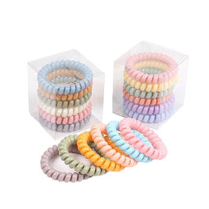 Lot de 6 Élastiques à <span class=keywords><strong>Cheveux</strong></span> Transparents en <span class=keywords><strong>Spirale</strong></span> Type Fil Téléphone pour Femmes et Filles – Chouchous Rapides - Product Image 6